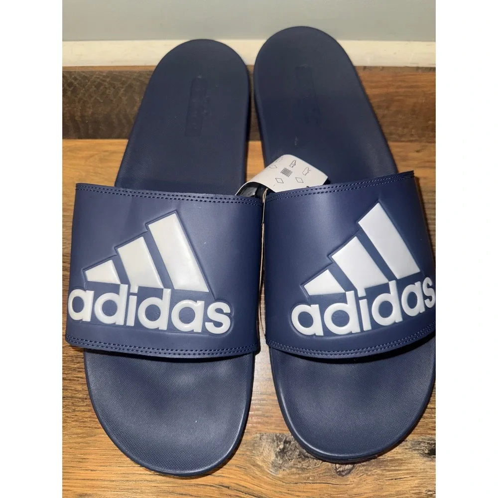 NWT Adidas Adilette Comfort Slides-Navy Size 17